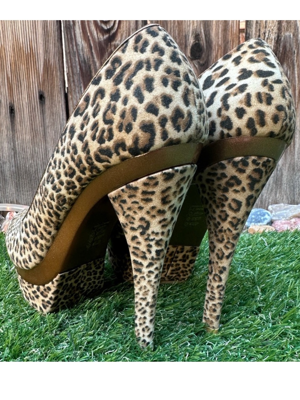Promise Leopard-Print Platform Pumps in Tan and Black - Picture 4 of 6